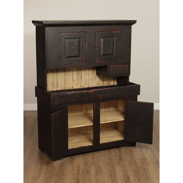 Hand Crafted Primitive Farmhouse Painted Dry Sink Hutch For Sale - Image 4 of 12
