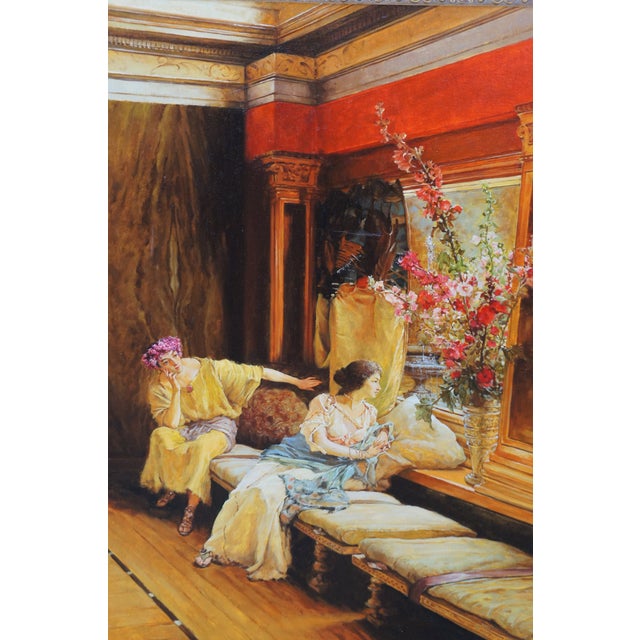 Mid 20th Century Vain Courtship Classical Oil Painting After Sir Lawrence Alma-Tadema For Sale - Image 6 of 12