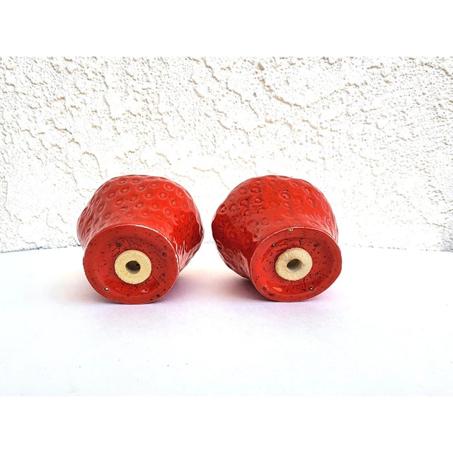 Ceramic Vintage Ceramic Strawberry Salt & Pepper Shakers -2 Pieces For Sale - Image 7 of 8