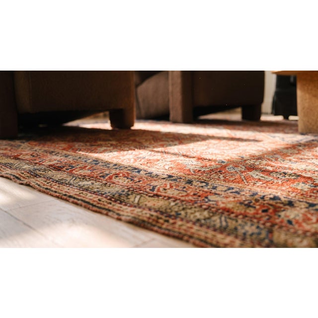 Extraordinary Antique Persian Ghashgaei Rug With Three Large Central Diamond Medallions For Sale - Image 11 of 12