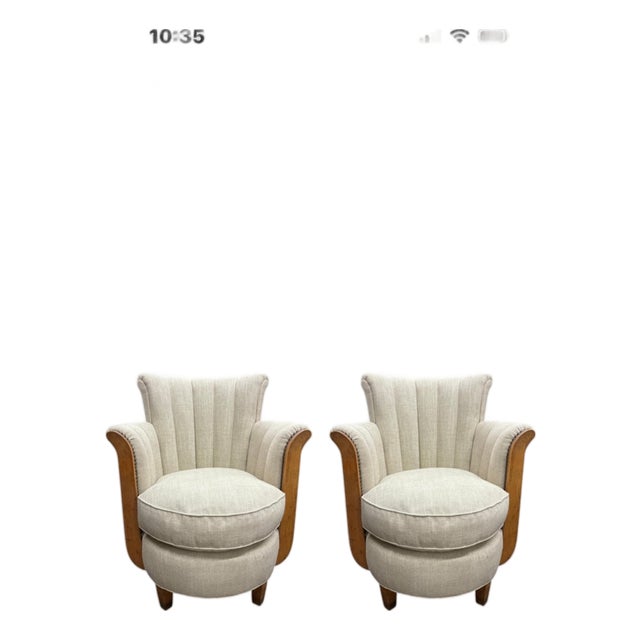 1930s Pair of French Art Deco Bergeres For Sale