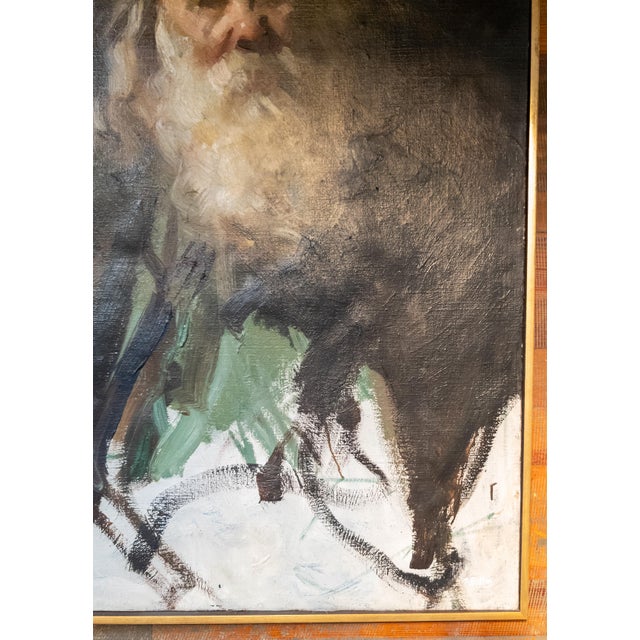 Mid 20th Century Mid-Century Impressionist Abstract Portrait Painting of an Old Man by Martin Hoy For Sale - Image 5 of 12