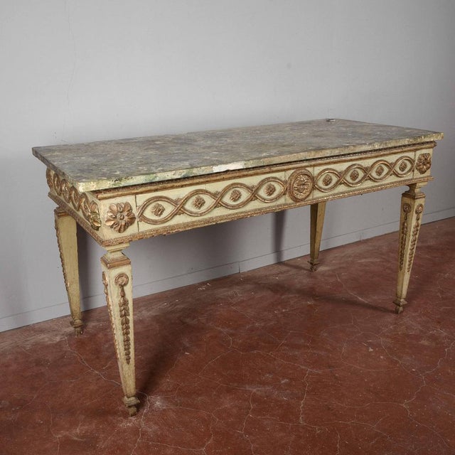 Louis XIV Console Table or Writing Desk in Lacquered Wood with Scagliola Top, 17th Century For Sale - Image 4 of 18