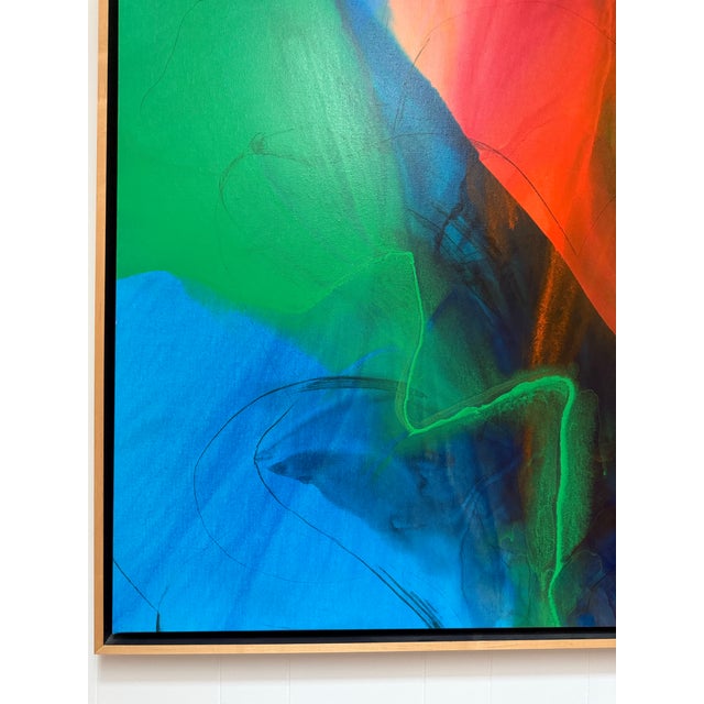 2000 - 2009 Large Mid-Century Modern Lillian B. Beranek Original Abstract Acrylic Painting on Canvas For Sale - Image 5 of 7