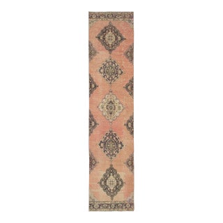 Washed Out Vintage Turkish Runner Rug - 2`11" X 13`1" For Sale