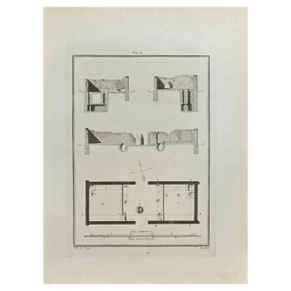 Vincenzo Scarpati, Architectural Roman Map, Etching, 18th Century For Sale