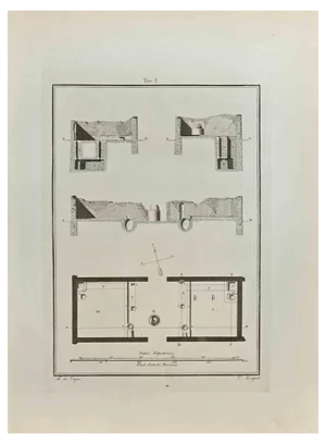 Vincenzo Scarpati, Architectural Roman Map, Etching, 18th Century
