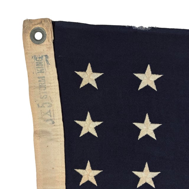 Vintage Cotton American Flag With 48 Sewn Stars For Sale - Image 4 of 7