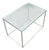 Mid Century Modern End Table Side Metal Glass Vintage Silver Rectangular MCM For Sale