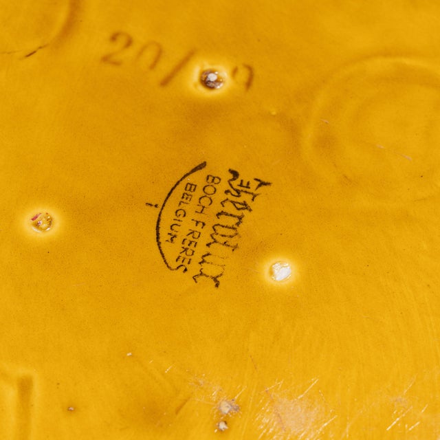 1970s Belgium Gold Ceramic Platter For Sale - Image 4 of 14