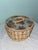 Vintage Wicker Woven Sewing Basket With Lid For Sale - Image 4 of 7