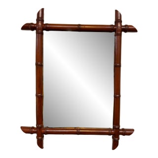 Antique Faux Bamboo Mirror For Sale