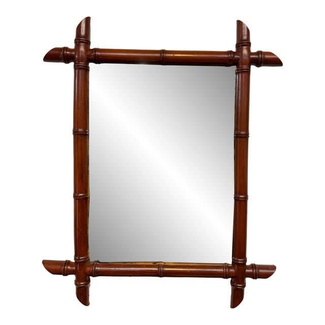 Antique Faux Bamboo Mirror For Sale