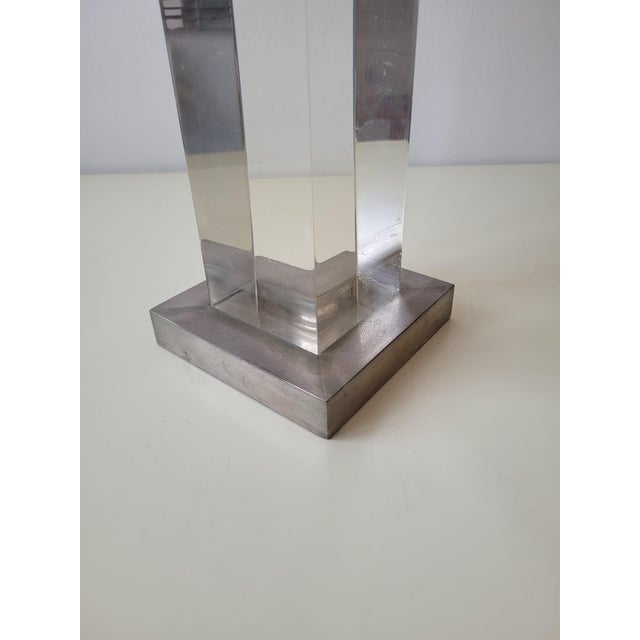 Acrylic Glass and Metal Table Lamp, Italy, 1970s For Sale - Image 12 of 18