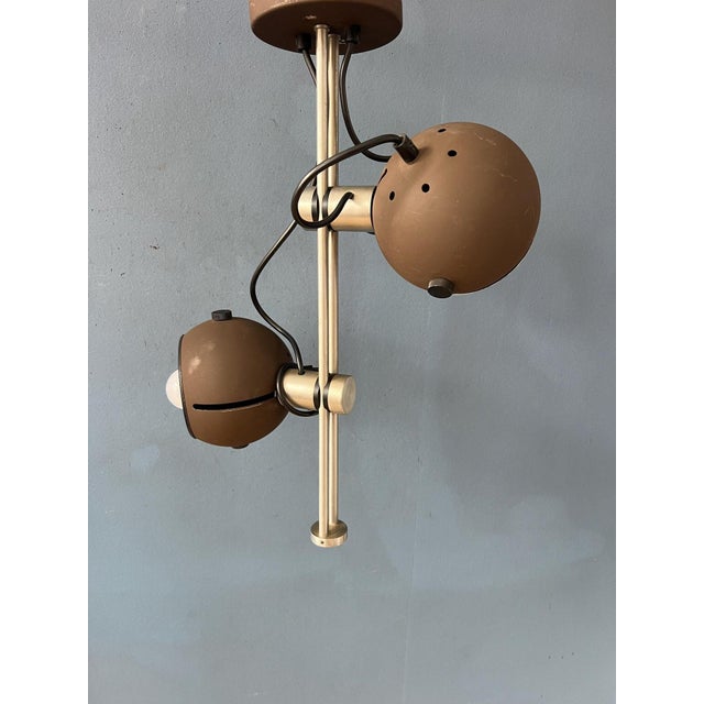 Vintage Space Age Brown Ceiling Light For Sale - Image 6 of 12