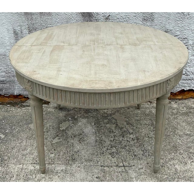 Vintage Zentique Martell Fluted Extendable Dining Table For Sale - Image 4 of 12