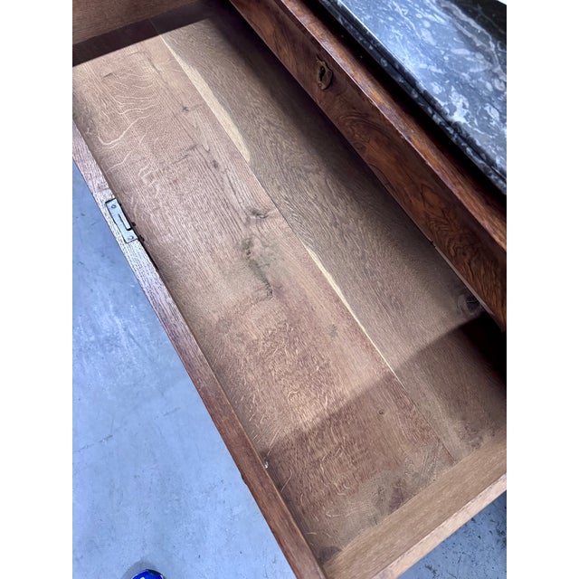 Louis Philippe Book Matched Burl Walnut Chest With Marble Top For Sale - Image 16 of 17