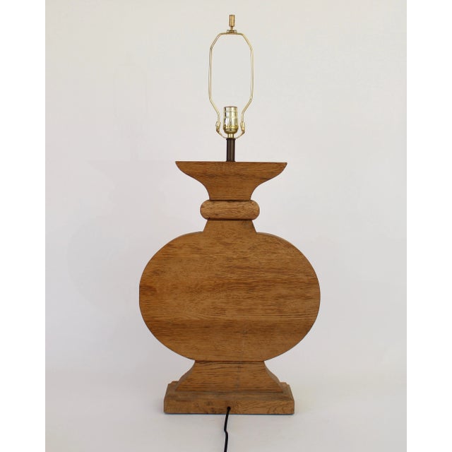 French Oak Monumental Architectural Table Lamp in Taste of Moreux For Sale - Image 9 of 13