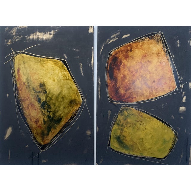 Kardesch, Precious Black No. 2, Oil, Set of 2 For Sale