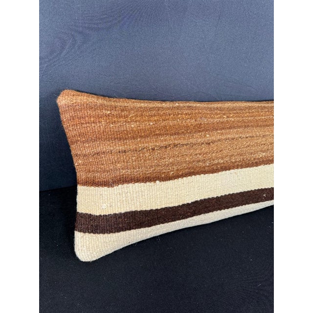 Turkish Hemp Pillow Cushion Natural Beige Brown Cushion Cover 12x46 #30318 Enhance your home decor with our Kilim Pillow...