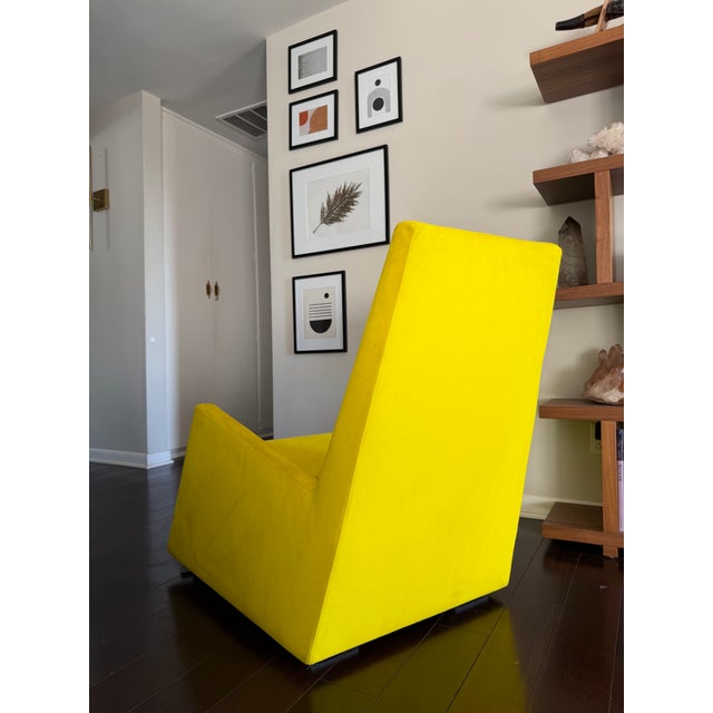 Late 20th Century Late 20th Century Ligne Roset Bold Yellow Chartreuse Microfiber Suede Lounge Chair, Made in France For Sale - Image 5 of 12