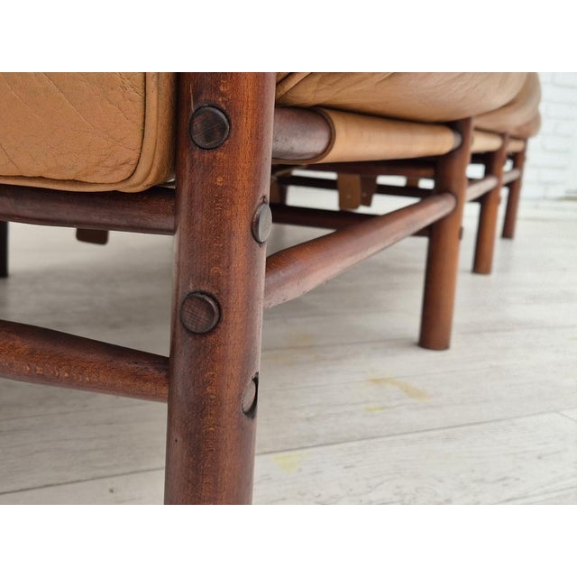 Swedish Kontiki Sofa in Leather & Beech by Arne Norell, 1960s For Sale - Image 10 of 18