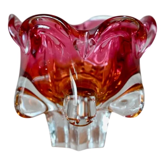 Large Bohemian Glass Bowl attributed to Josef Hospodka for Chribska, 1960s For Sale