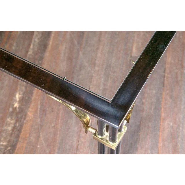 Chrome and Brass Square Fretwork Coffee Table For Sale - Image 4 of 8