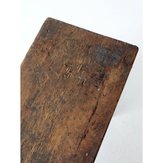 Antique Primitive Wood Bench For Sale - Image 11 of 12