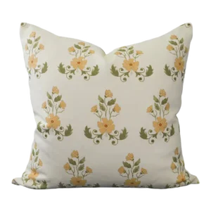 Lauren Servati Textiles, Unfading Flower // Goldenrod Pillow, 22"x22"