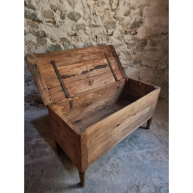 Antique Early 19th Century French Oak Blanket Chest on Stand For Sale - Image 4 of 18