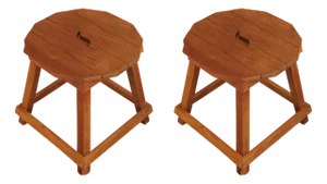 Set of Antique Arts and Crafts Oak Stools, 1920s