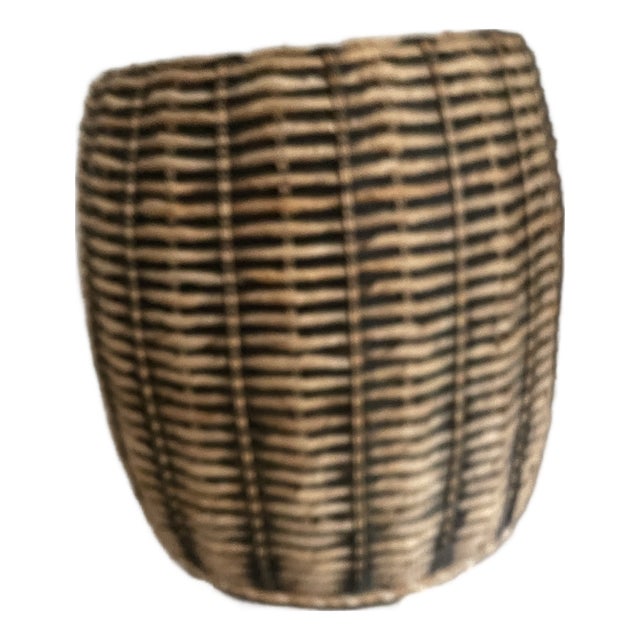 Black Weave Ottoman or Footstool From Pier 1 For Sale