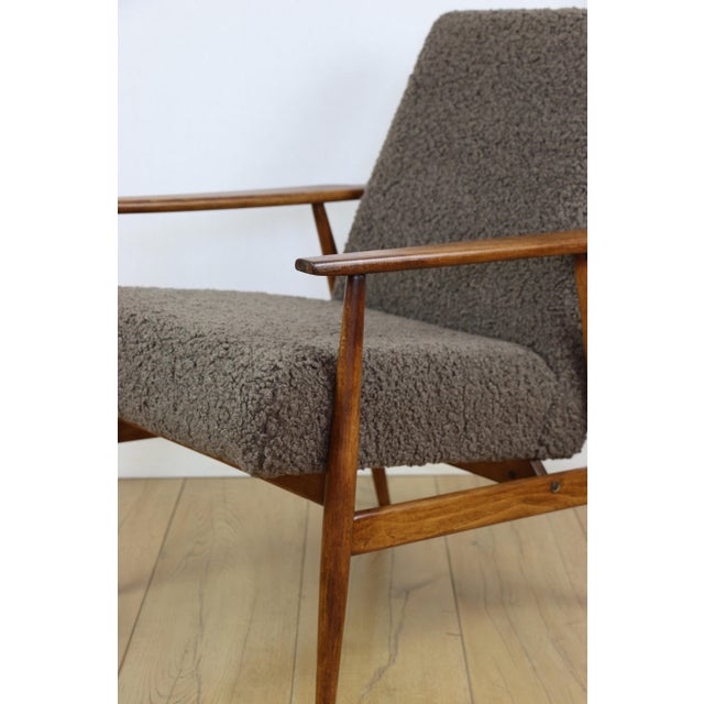 Fox Lis Chair in Chocolate Brown Lamb, 1970s For Sale - Image 4 of 15