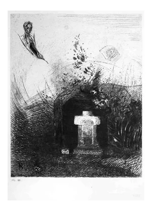 Illustration from the series ''Les Fleurs du mal'' - Etching After O. Redon 1923