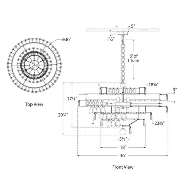 Transitional AERIN for Visual Comfort Signature Liscia Large Chandelier in Gild with Crystal For Sale - Image 3 of 3