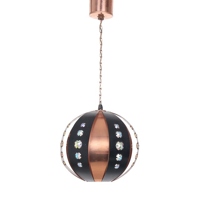 Copper Pendant Lamp by Werner Schou for Coronell, 1960s For Sale