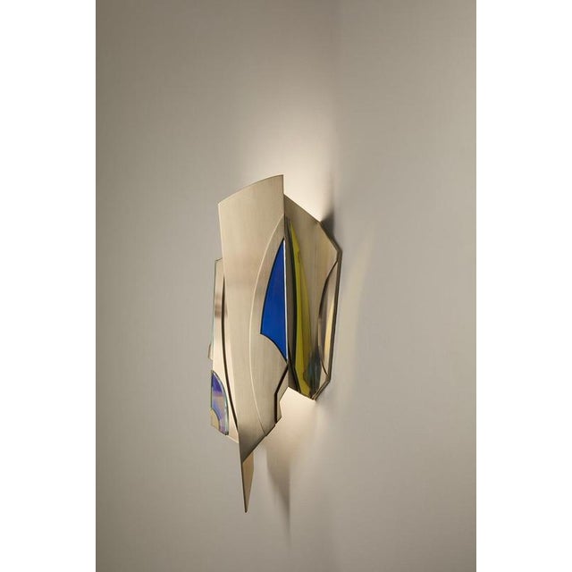 Contemporary Geometric Cross Bitume Wall Lamp by Jennifer Midoz For Sale - Image 3 of 11