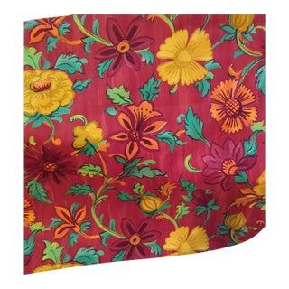 Designers Guild Kasuti Fabric | Discontinued Bold Red Floral Cotton | Full 9+yds For Sale