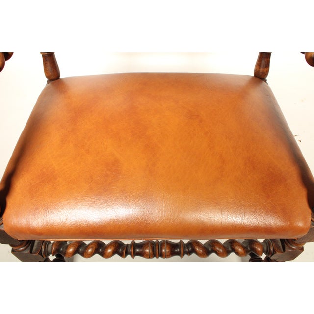 Pair of Baroque Style Barley Twist Armchairs For Sale - Image 11 of 11
