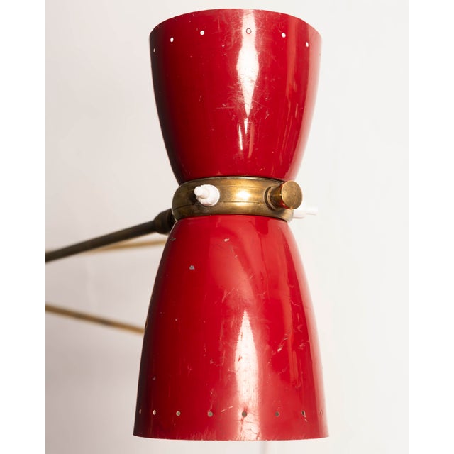 Metal Adjustable Wall Lamp attributed to Robert Mathieu, France, 1950s For Sale - Image 7 of 10