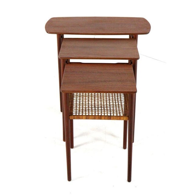 Wood Minimalist Nesting Tables, Denmark, Set of 3 For Sale - Image 7 of 15