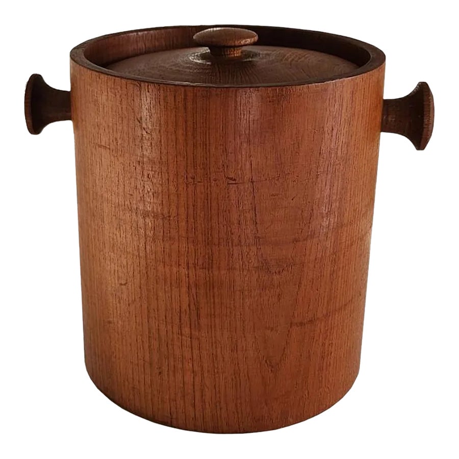 Digsmed（ディグスメッド）　アイスバスケット Mid 20th Century Large Teak Wood Ice Bucket With Lid in the Style