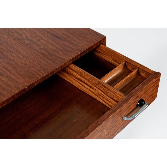 Wood Art Deco Tiger Wood Dresser Cabinet, Vintage Streamline Modern 1940s For Sale - Image 7 of 15