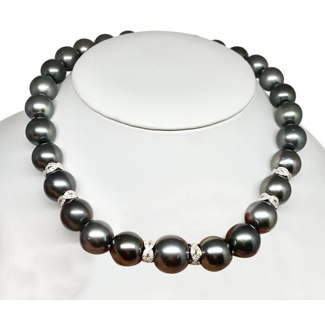 Fine Quality Tahitian Pearl Diamond Necklace 14k Gold 16 mm 16.5" Certified $29,750 914434 This is a Unique Custom Made...