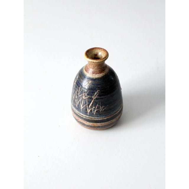 Vintage Studio Pottery Bottleneck Vase For Sale - Image 6 of 8
