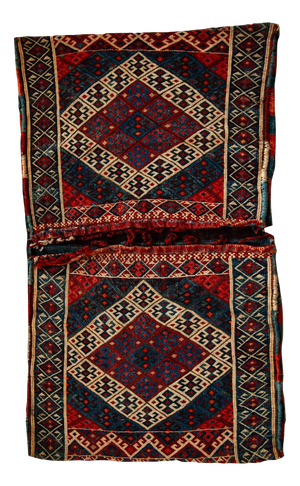 Vintage Shahsavan Khorjin Saddlebag Weaving, 1940s