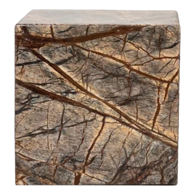 Marble Cube in Forest Brown by Andrea Grasso For Sale
