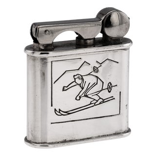 French Chrome-Plated Skiier Lighter by Arthus Bertrand, 1950s For Sale
