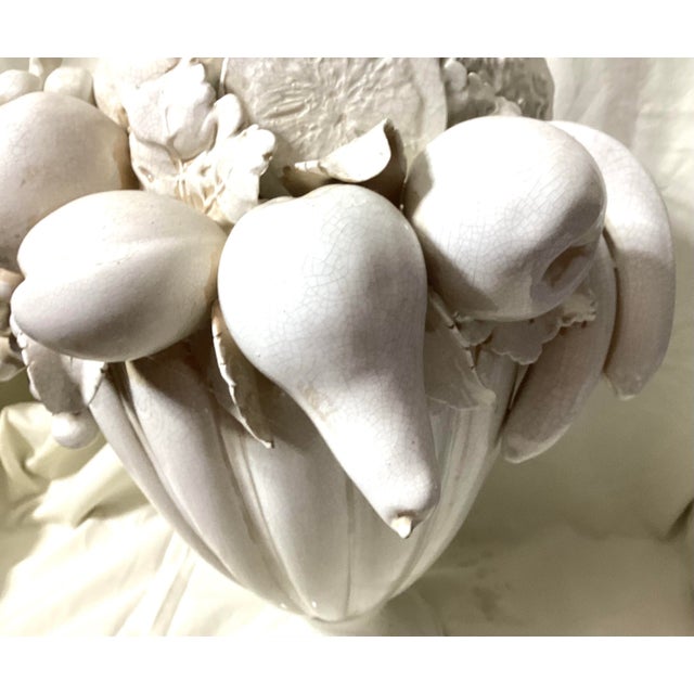 Italian 1960s White Ceramic Italian Blanc De Chine Fruit Topiary Centerpiece For Sale - Image 3 of 11